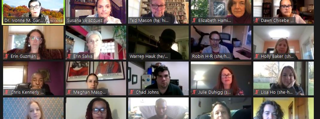 A grid of faces participating in a video conference