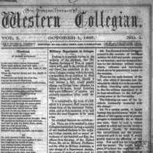 Front page of an old issue of the Western Collegian